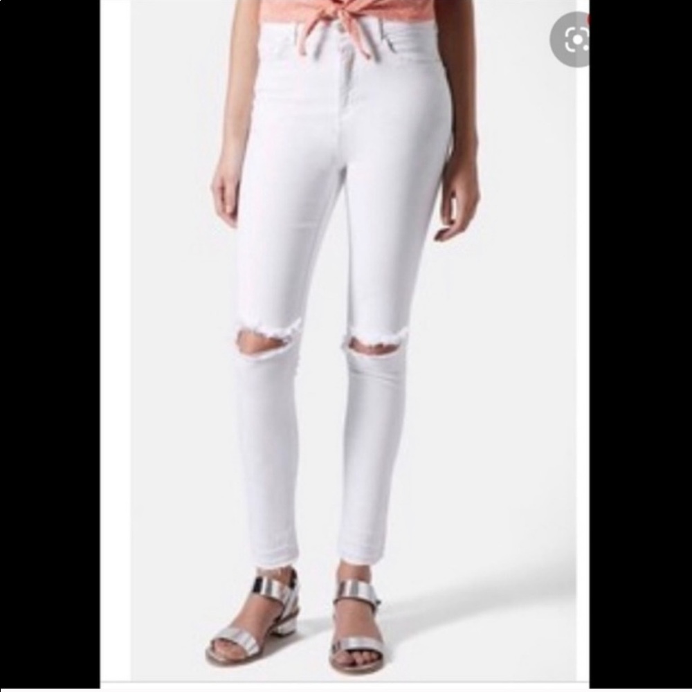 Topshop Moto Leigh Ripped Skinny Jeans 28